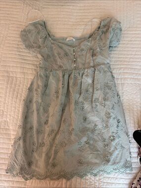 Embroidered Light Blue Formal Dress - Brand Unspecified